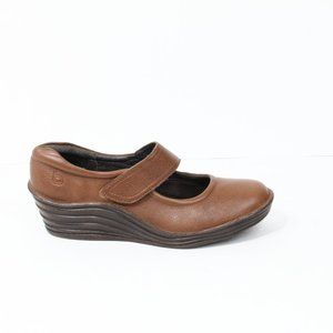 Bionica Women Comfort Shoes sz 8.5 Leather Mary Jane Wedge Heel